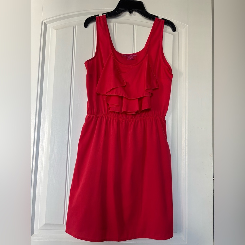 Ultra Pink Sleeveless Ruffle Dress Size S